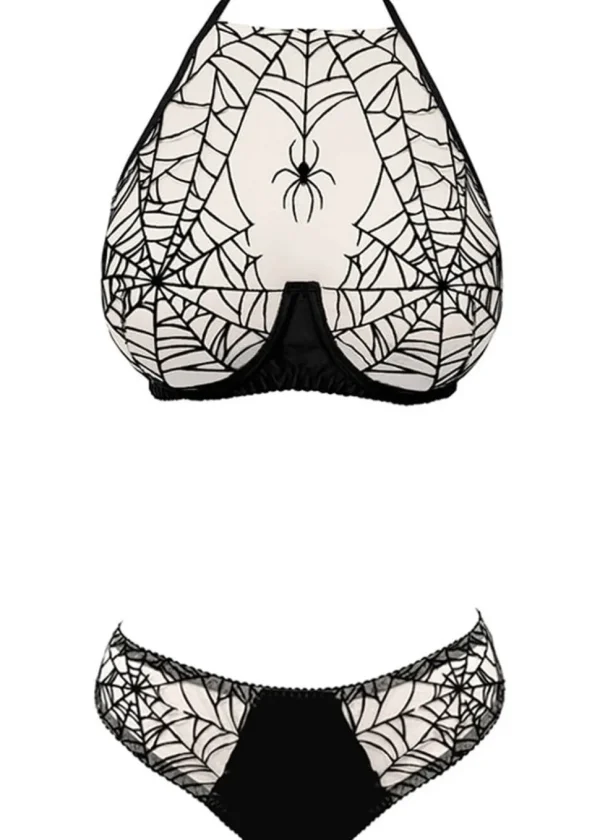 Videnoir Spiderweb Brief Nude Black
