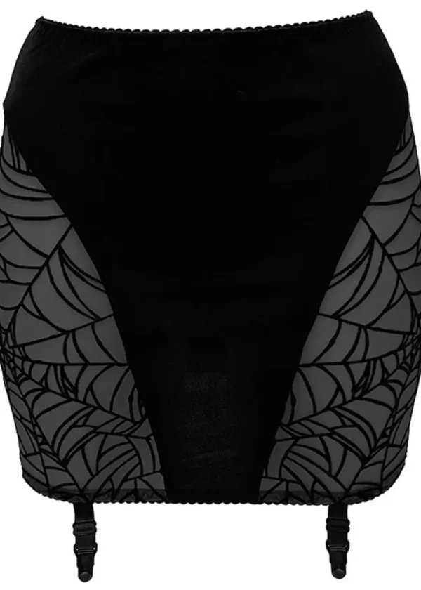 Videnoir Spiderweb Garter Skirt Black