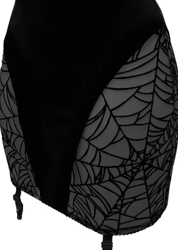 Videnoir Spiderweb Garter Skirt Black