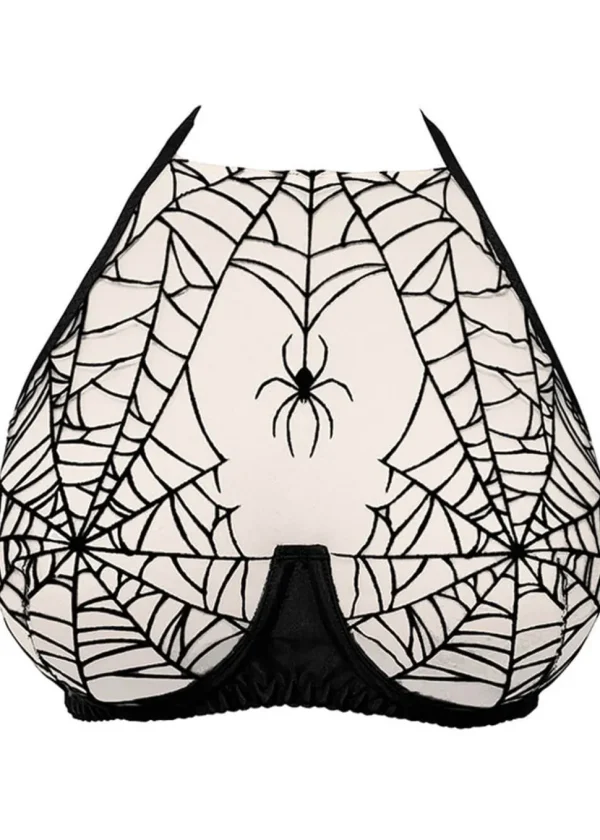 Videnoir Spiderweb Halter BH Nude Black