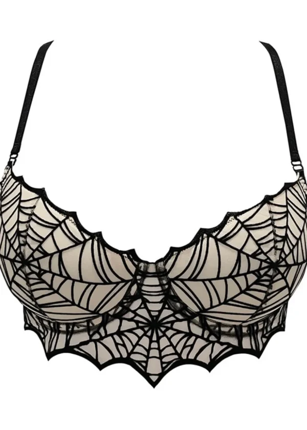 Videnoir Spiderweb Padded Bra Nude Black