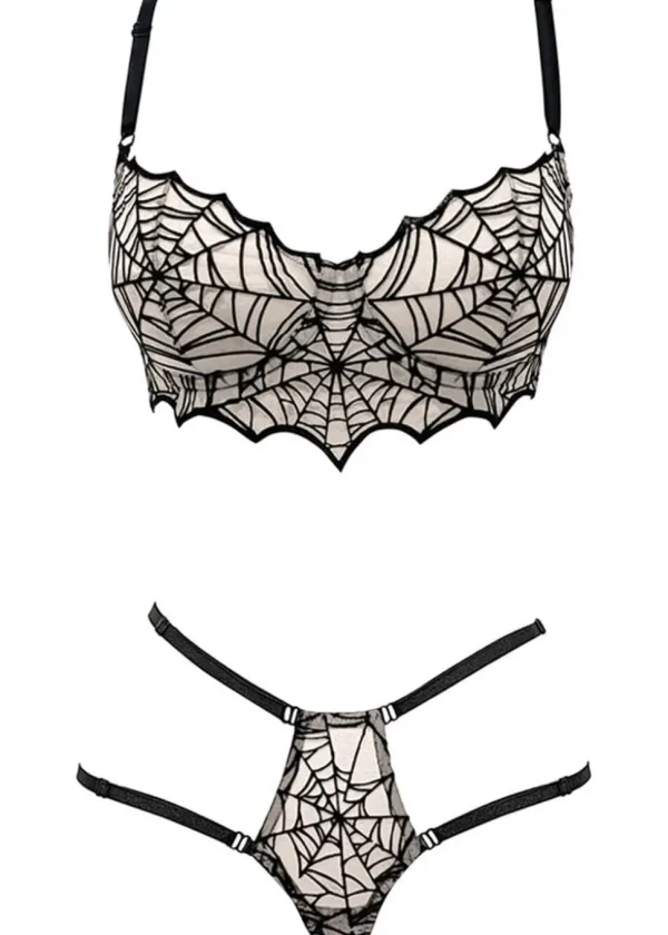 Videnoir Spiderweb Padded Bra Nude Black