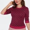 Voodoo Vixen Heart Patterned Sweater Pink