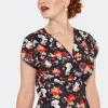 Voodoo Vixen Puppy And Kitten Valentines 40's Dress Black