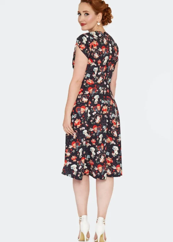 Voodoo Vixen Puppy And Kitten Valentines 40's Dress Black