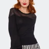 Voodoo Vixen Spiderweb Mesh 50's Sweater Black