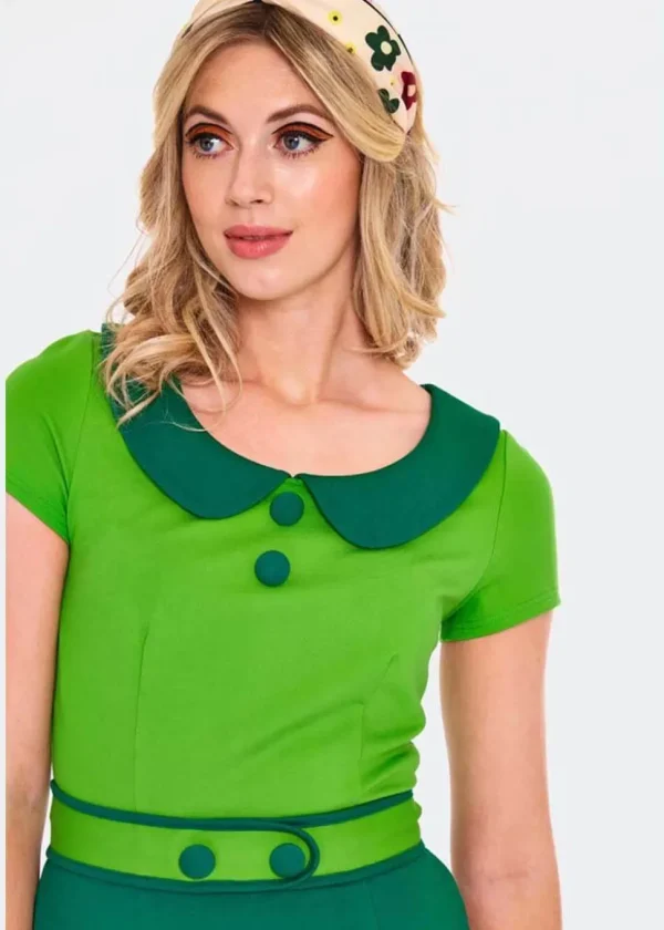 Voodoo Vixen Stacey 60's Dress Green