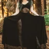 Weasel Wear Arachnophobia Spiderweb Maxi Dress Black