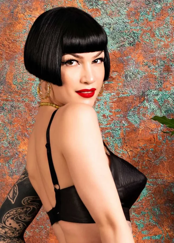 What Katie Did Maitresse Satin Bullet Bra Black
