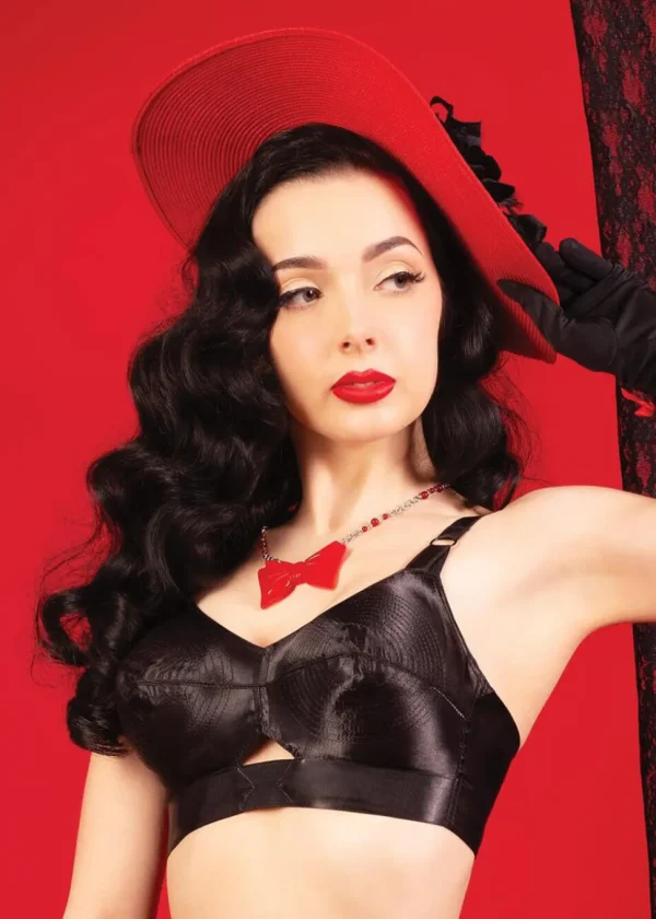 What Katie Did Maitresse Satin Bullet Bra Black