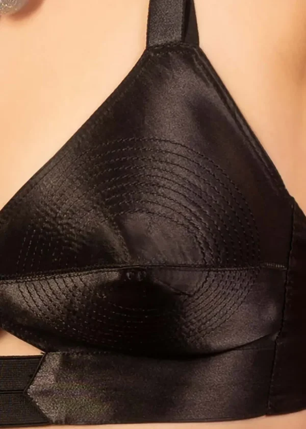 What Katie Did Maitresse Satin Bullet Bra Black