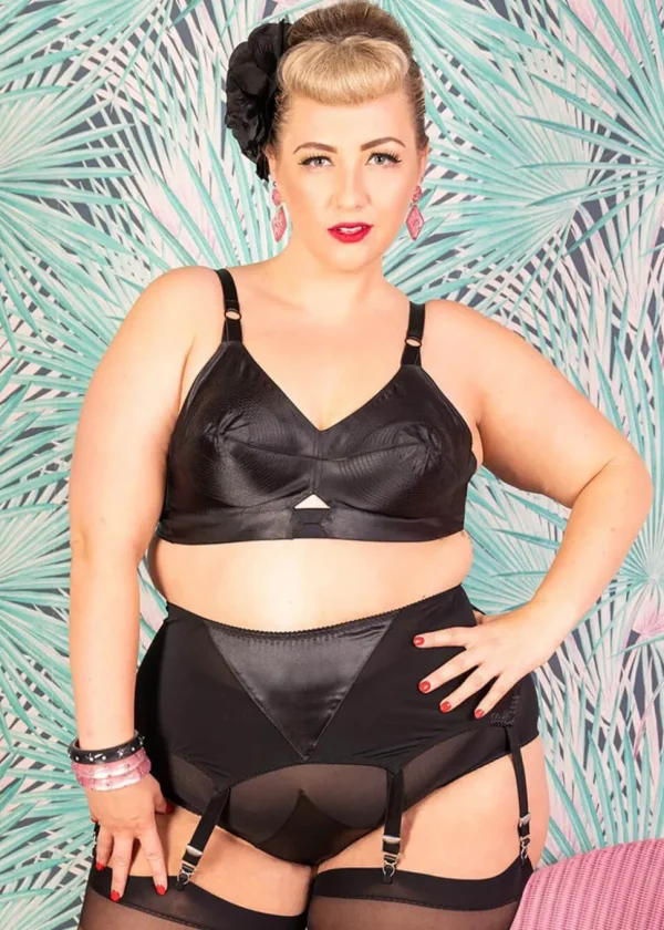What Katie Did Maitresse Satin Bullet Bra Black