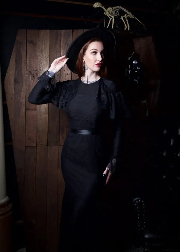 Witchwood Borden Lace Mermaid Maxi Dress Black