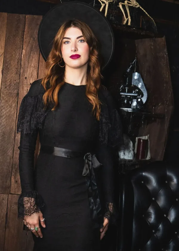 Witchwood Borden Lace Mermaid Maxi Dress Black