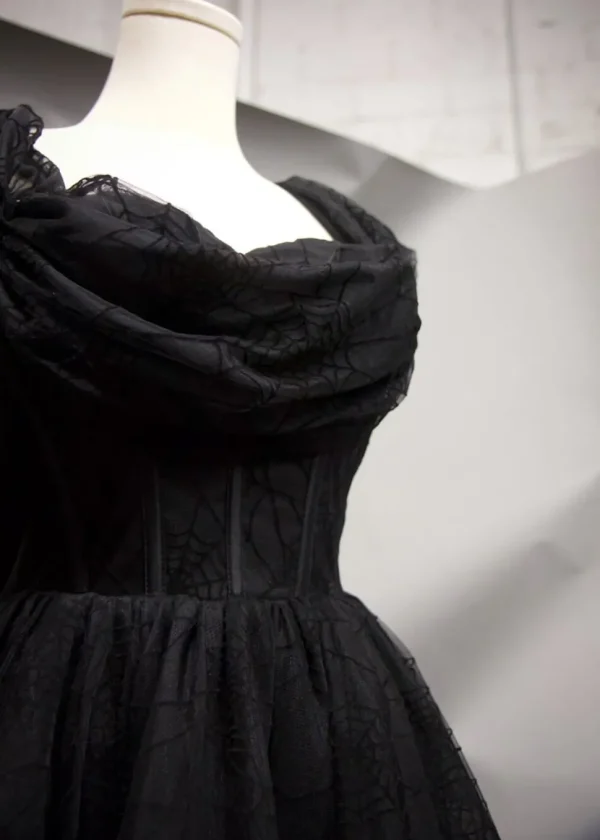 Witchwood Octavia's Web Spider Web Swing Dress Black