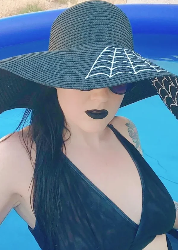 Witchwood Widow's Web Floppy Sun Hat Black
