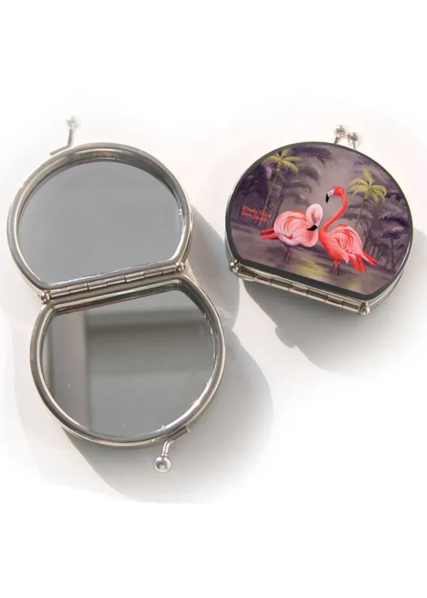 Woody Ellen Flamingo 50's Compact Mirror