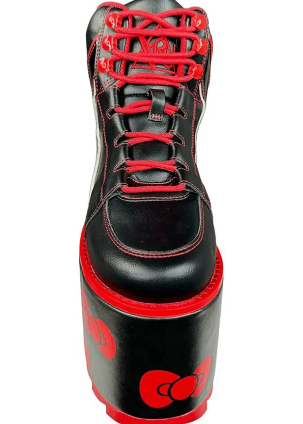 YRU Shoes x Hello Kitty Qozmo Bow Platform Shoes Black Red