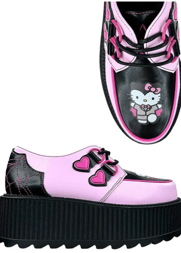 YRU Shoes x Hello Kitty Super Kreep Drac Creepers Pink