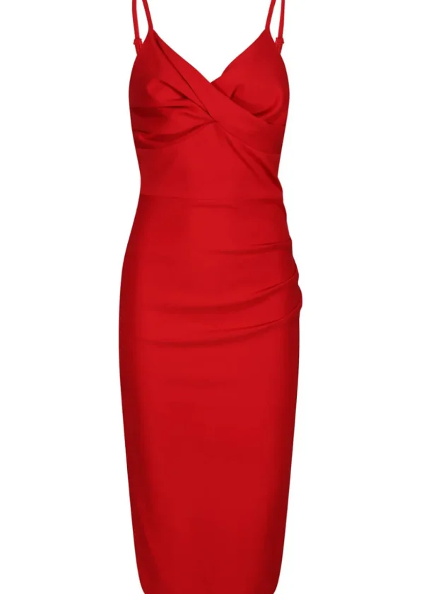 Zoe Vine Rae 50's Pencil Dress Red