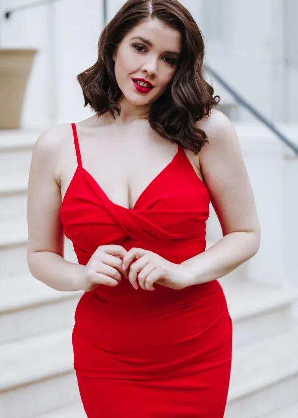 Zoe Vine Rae 50's Pencil Dress Red